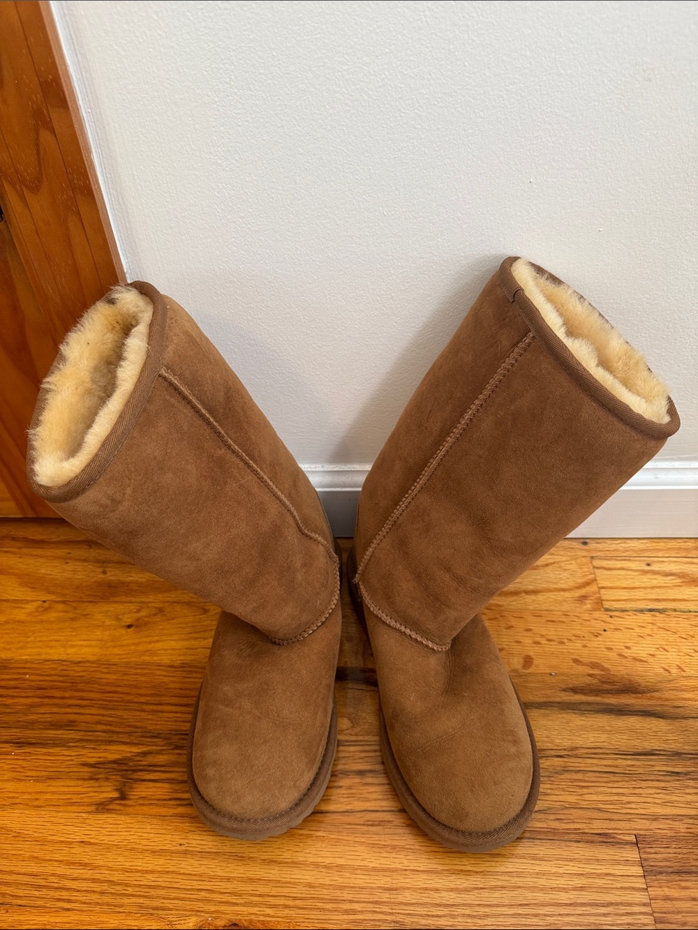 UGG Women's Tall Suede Sheepskin Boots - Chestnut Brown